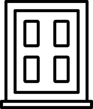 Window Line Icon Design Stock Illustration
