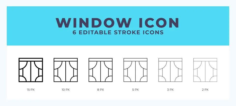 Window lineal icon symbol vector. Black outline for web. App. Presentation .. Ilustración de archivo