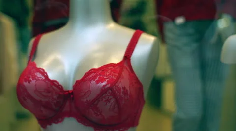 Window of a lingerie store. Video stock 63033062