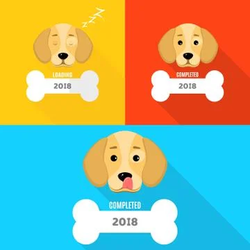 The window is loaded in the form of a bone. The dog is asleep. A sweet dog .. Stock Illustration