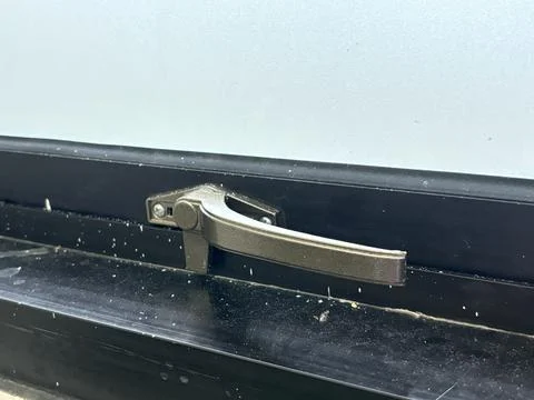 Window locking system on aluminum frames Stock Photos