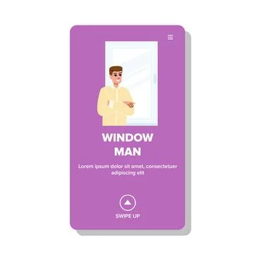 Window man vector Illustrazione stock