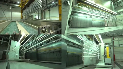 Window manufacturing. Split Screen Stock Footage 256021735