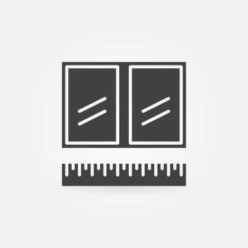 Window measuring icon Stock Illustration