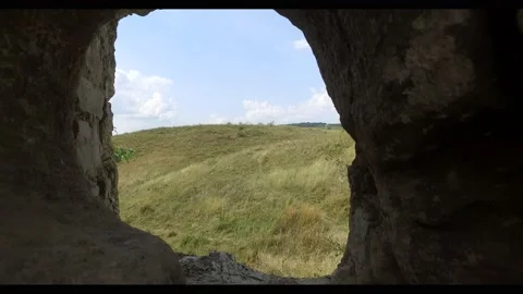 Window in a medieval castle Stock Footage 138360257