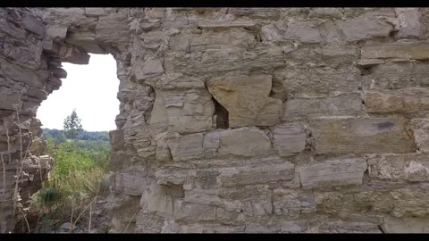 Window in a medieval castle Stock Footage 138361604