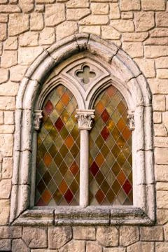 Window in medieval style. Stock Photos