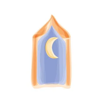 Window moon drawing Ilustração Stock