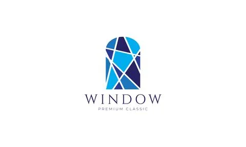 Window mosaic blue logo vector symbol icon design illustration Stock-Illustration