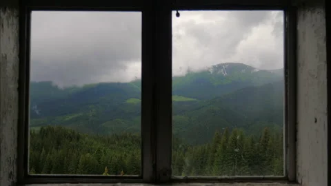 Window mountains rain forest background Stock Footage 141528934