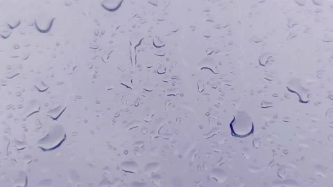 Window with Natural Glass Background. Close-up of Water Drops on Glass, Rain.  Stock Footage 204966891