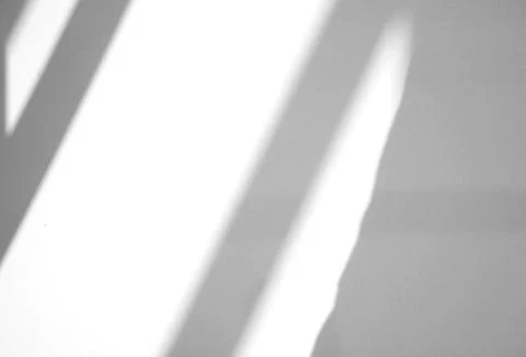 Window natural shadow overlay effect on white texture background, for overlay Foto stock