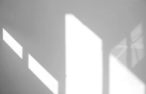 Window natural shadow overlay effect on white texture background, for overlay Stockfoto's