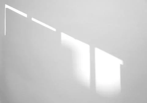 Window natural shadow overlay effect on white texture background, for overlay Foto stock