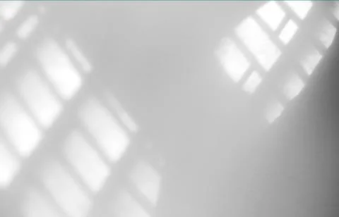 Window natural shadow overlay effect on white texture background, for overlay Stock Photos