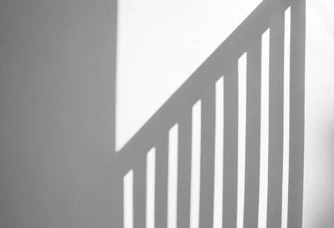 Window natural shadow overlay effect on white texture background, for overlay Stock-Fotos