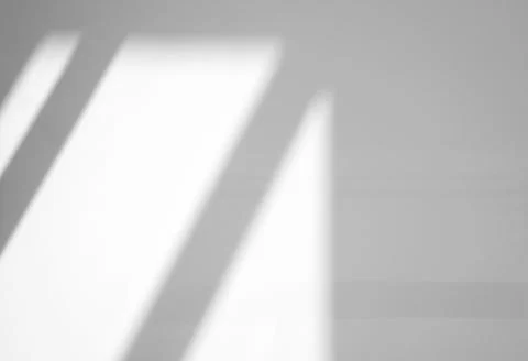 Window natural shadow overlay effect on white texture background, for overlay Stock Photos