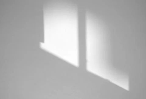 Window natural shadow overlay effect on white texture background, for overlay Stock Photos