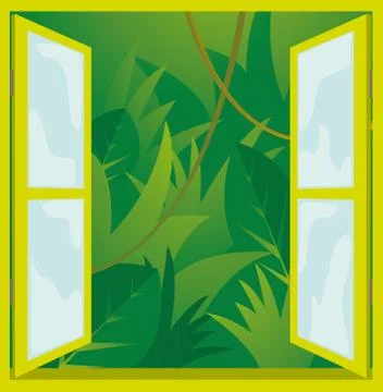 Window to nature / jungle Stock Illustration