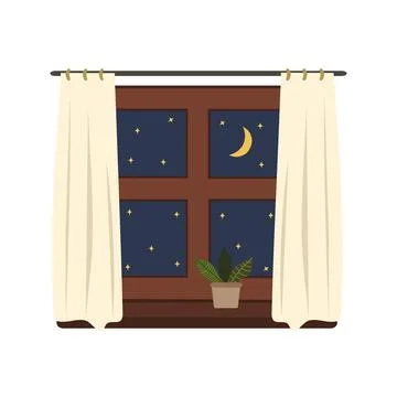 Window at night Stock Illustration