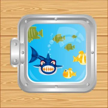 Window in ocean Stock Illustration