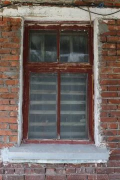 Window in an old abandoned building Stock Photos