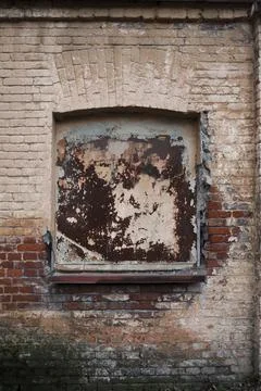Window of the old brick house . Stock Photos