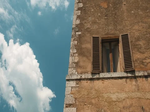 Window in old castle Stock Footage 74654210