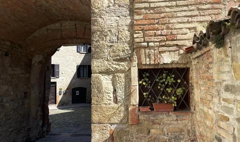 Window in the old castle Foto stock