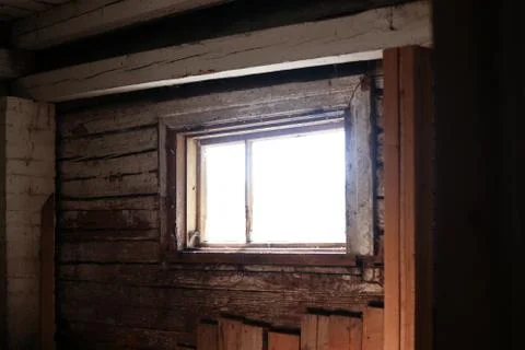 Window in an old farm house Foto stock
