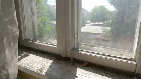 Window of an old house in 4K Slow motion Video stock 88094460