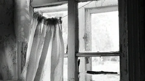 Window of an old house close up Video stock 112917724