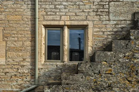 Window of old house wall Stock Photos