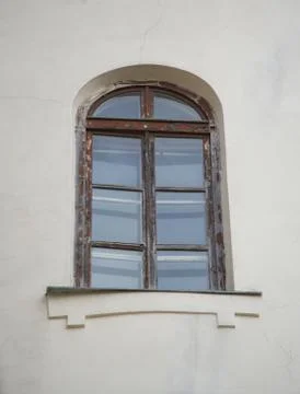 Window of the old stone house Stock Photos