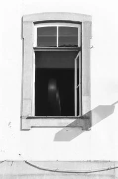 Window open in bnw number 1 Stock Photos