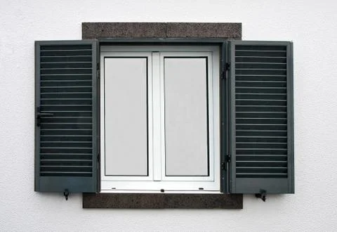 Window with open shutters Stock Photos