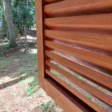 The window opened to a garden view Stock Photos