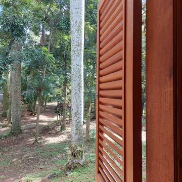 The window opened to a garden view Stock Photos