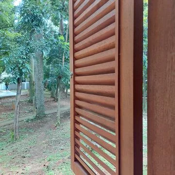 The window opened to a garden view Stock Photos