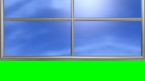 Window opening . Aluminum frame . Upward motion , vertical rise . 3d animation Video stock 110770277