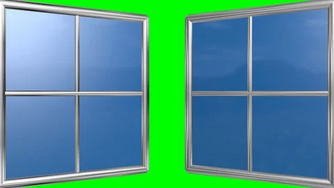 Window opening Outward. Aluminum frame . Opens away from screen . 3d animation Stock Footage 110770287