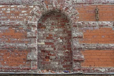 Window opening in the wall. Stock Photos