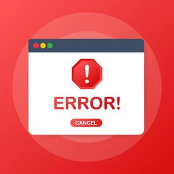 Window operating system error warning. Vector illustration. Illustrazione stock