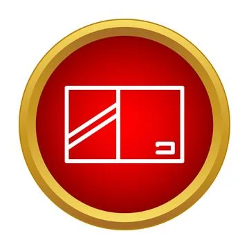 Window or screen flat outline red icon イラスト素材