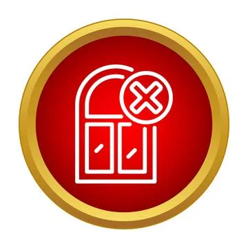 Window outline with cross showing error symbol Stock Illustration