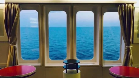 Window overlooking the sea Stock Footage 156011028