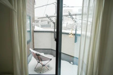 A window overlooking snow Stock Photos