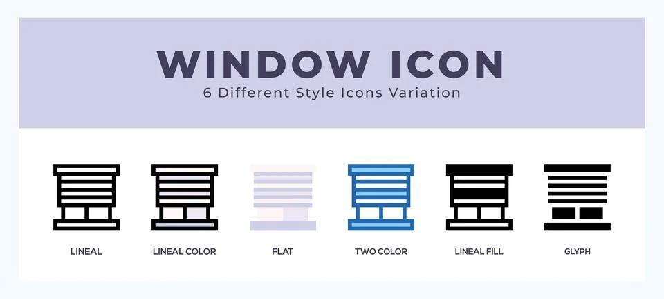 Window pack of icons. vector illustration. Ilustración de archivo