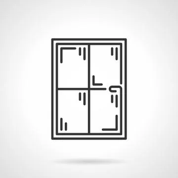 Window panes black line vector icon Stock Illustration