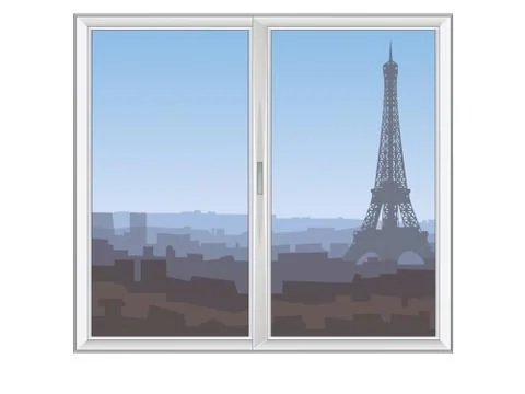 Window on Paris. イラスト素材